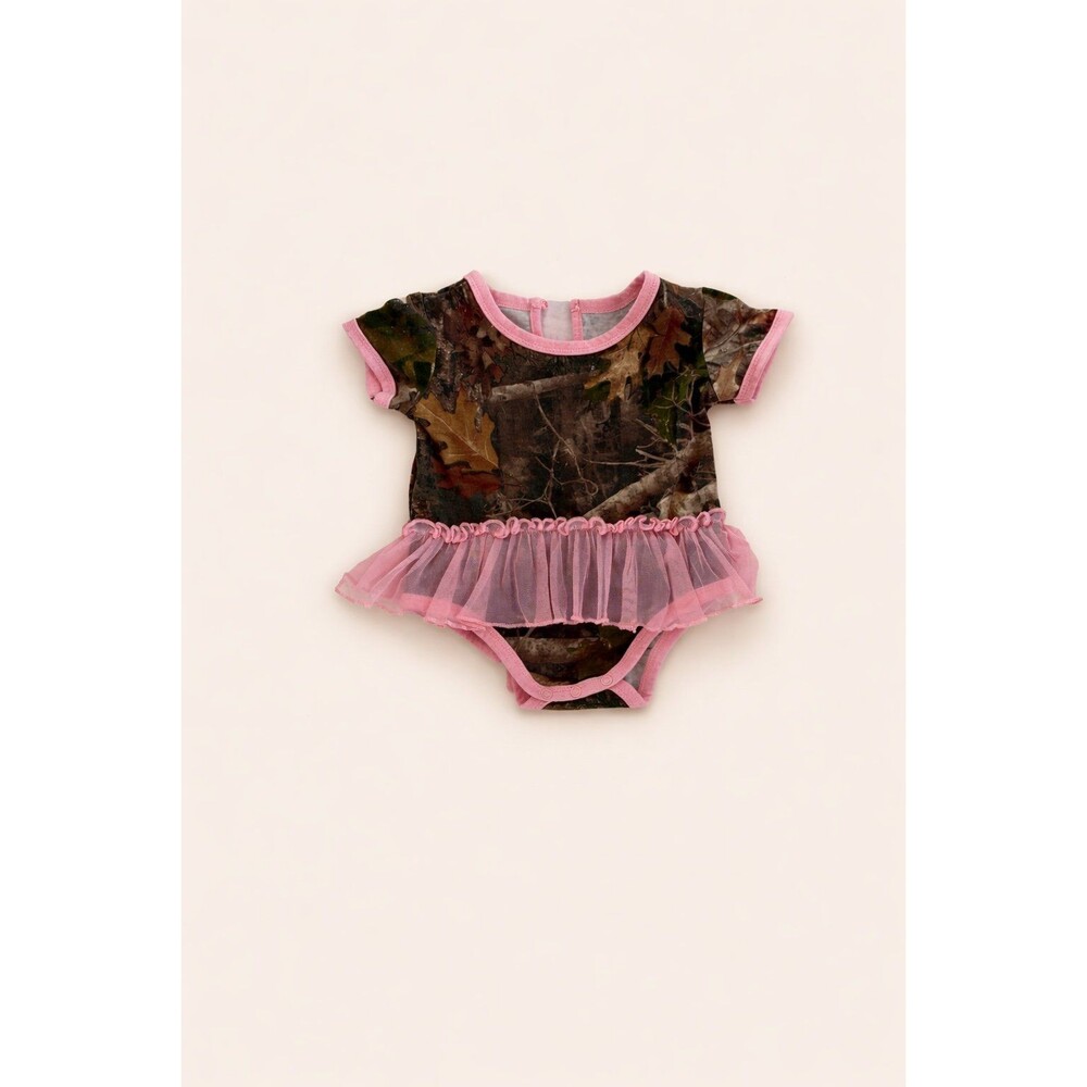 Bass Pro Shops Camo Baby Girl Outfit 6M Pink Tutu Hunting Bodysuit Outdoor Kids